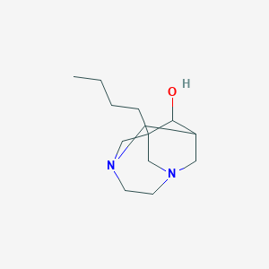molecular formula C13H24N2O B314708 1-Butyl-3,6-diazatricyclo[4.3.1.1~3,8~]undecan-9-ol 