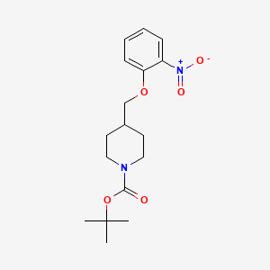 molecular formula C17H24N2O5 B3147080 叔丁基 4-[(2-硝基苯氧基)甲基]哌啶-1-羧酸酯 CAS No. 614729-90-7