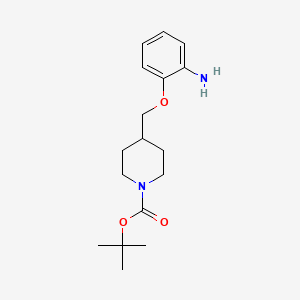 molecular formula C17H26N2O3 B3147088 tert-Butyl 4-[(2-aminophenoxy)methyl]piperidine-1-carboxylate CAS No. 614730-59-5