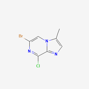 molecular formula C7H5BrClN3 B3147145 6-Bromo-8-chloro-3-methylimidazo[1,2-a]pyrazine CAS No. 615535-01-8