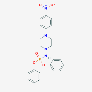 molecular formula C22H23N4O5P B314715 Diphenyl 4-{4-nitrophenyl}-1-piperazinylamidophosphate 