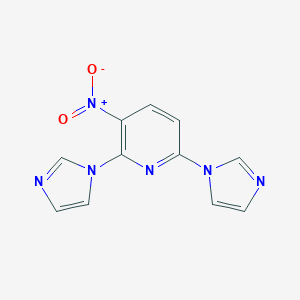 molecular formula C11H8N6O2 B314718 3-nitro-2,6-di(1H-imidazol-1-yl)pyridine 