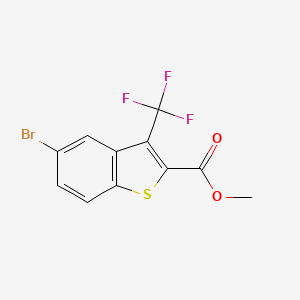 molecular formula C11H6BrF3O2S B3147208 5-Bromo-3-trifluoromethylbenzo[b]thiophene-2-carboxylic acid methyl ester CAS No. 617706-20-4