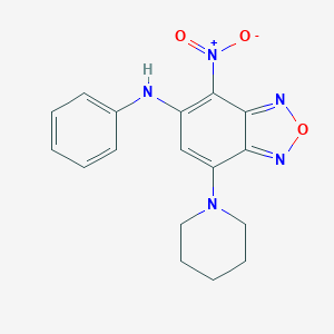 molecular formula C17H17N5O3 B314722 5-Anilino-4-nitro-7-(1-piperidinyl)-2,1,3-benzoxadiazole 