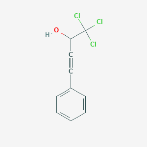 molecular formula C10H7Cl3O B3147240 1,1,1-Trichloro-4-phenyl-but-3-YN-2-OL CAS No. 6181-26-6