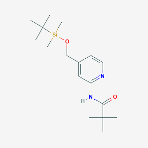molecular formula C17H30N2O2Si B3147243 N-[4-(叔丁基-二甲基-甲硅烷基氧甲基)-吡啶-2-基]-2,2-二甲基-丙酰胺 CAS No. 618107-92-9