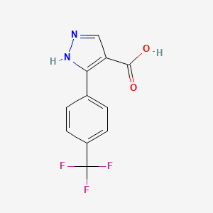 molecular formula C11H7F3N2O2 B3147244 5-[4-(trifluoromethyl)phenyl]-1H-pyrazole-4-carboxylic acid CAS No. 618383-45-2