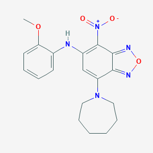 molecular formula C19H21N5O4 B314725 7-(1-Azepanyl)-4-nitro-5-(2-methoxyanilino)-2,1,3-benzoxadiazole 