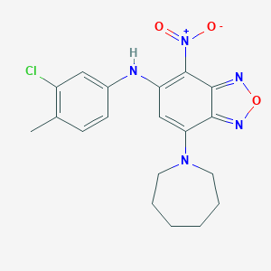 molecular formula C19H20ClN5O3 B314726 7-(1-Azepanyl)-5-(3-chloro-4-methylanilino)-4-nitro-2,1,3-benzoxadiazole 