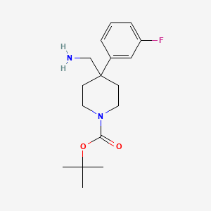 molecular formula C17H25FN2O2 B3147266 Tert-butyl 4-(aminomethyl)-4-(3-fluorophenyl)piperidine-1-carboxylate CAS No. 619292-31-8