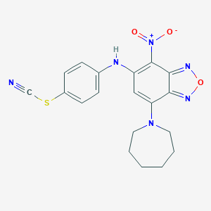 molecular formula C19H18N6O3S B314727 4-({7-(1-Azepanyl)-4-nitro-2,1,3-benzoxadiazol-5-yl}amino)phenyl thiocyanate 