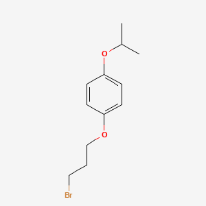 molecular formula C12H17BrO2 B3147279 Benzene, 1-(3-bromopropoxy)-4-(1-methylethoxy)- CAS No. 619329-62-3