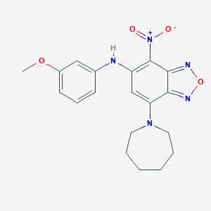 molecular formula C19H21N5O4 B314729 7-(1-Azepanyl)-4-nitro-5-(3-methoxyanilino)-2,1,3-benzoxadiazole 
