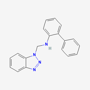 molecular formula C19H16N4 B3147300 N-(1H-benzotriazol-1-ylmethyl)biphenyl-2-amine CAS No. 62001-39-2