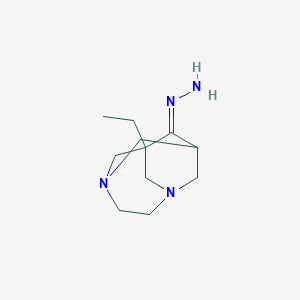 molecular formula C11H20N4 B314731 (E)-(1-ethyl-3,6-diazatricyclo[4.3.1.13,8]undecan-9-ylidene)hydrazine 