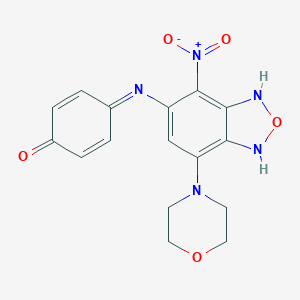 molecular formula C16H15N5O5 B314739 4-[(7-morpholin-4-yl-4-nitro-1,3-dihydro-2,1,3-benzoxadiazol-5-yl)imino]cyclohexa-2,5-dien-1-one 