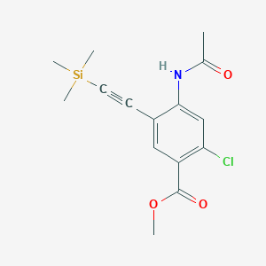 molecular formula C15H18ClNO3Si B314748 Methyl 4-(acetylamino)-2-chloro-5-[(trimethylsilyl)ethynyl]benzoate 