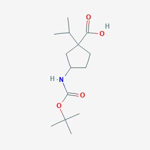 molecular formula C14H25NO4 B3147488 3-(Tert-butoxycarbonylamino)-1-isopropylcyclopentanecarboxylic acid CAS No. 624734-30-1