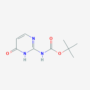 molecular formula C9H13N3O3 B3147704 叔丁基（4-羟基嘧啶-2-基）氨基甲酸酯 CAS No. 629645-53-0