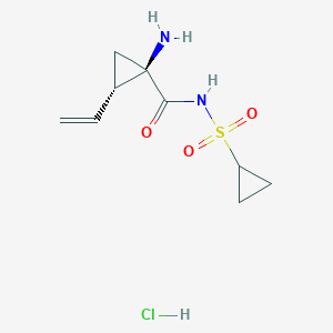 molecular formula C9H15ClN2O3S B3147742 (1R,2S)-1-amino-N-(cyclopropylsulfonyl)-2-vinylcyclopropanecarboxamide hydrochloride CAS No. 630421-49-7