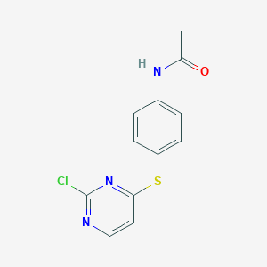 molecular formula C12H10ClN3OS B314782 N-{4-[(2-chloro-4-pyrimidinyl)sulfanyl]phenyl}acetamide 