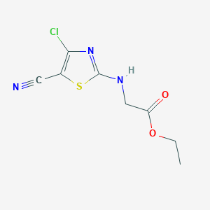 molecular formula C8H8ClN3O2S B3147922 Ethyl 2-[(4-chloro-5-cyano-1,3-thiazol-2-yl)amino]acetate CAS No. 633298-88-1