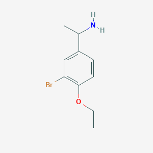 molecular formula C10H14BrNO B3147964 1-(3-Bromo-4-ethoxyphenyl)ethanamine CAS No. 634150-46-2