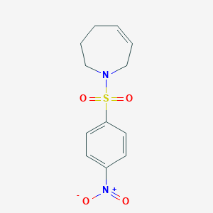 molecular formula C12H14N2O4S B314801 1-({4-nitrophenyl}sulfonyl)-2,3,4,7-tetrahydro-1H-azepine 