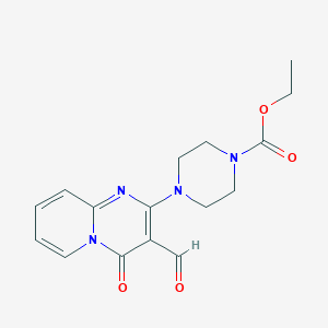 molecular formula C16H18N4O4 B3148121 ethyl 4-(3-formyl-4-oxo-4H-pyrido[1,2-a]pyrimidin-2-yl)piperazine-1-carboxylate CAS No. 636989-81-6