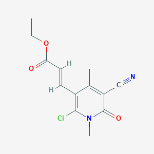 molecular formula C13H13ClN2O3 B314821 Ethyl 3-(2-chloro-5-cyano-1,4-dimethyl-6-oxo-1,6-dihydro-3-pyridinyl)acrylate 