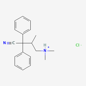 molecular formula C19H23ClN2 B3148214 4-Dimethylamino-2,2-diphenyl-3-methylbutyronitrile hydrochloride CAS No. 63867-26-5