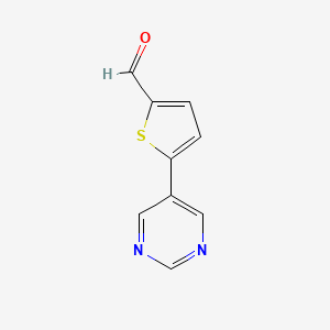 molecular formula C9H6N2OS B3148278 5-(Pyrimidin-5-yl)thiophene-2-carbaldehyde CAS No. 640769-69-3