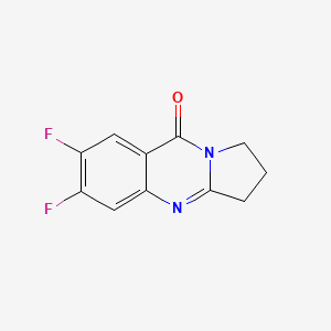 molecular formula C11H8F2N2O B3148334 6,7-Difluoro-2,3-dihydropyrrolo[2,1-b]quinazolin-9(1H)-one CAS No. 642491-85-8