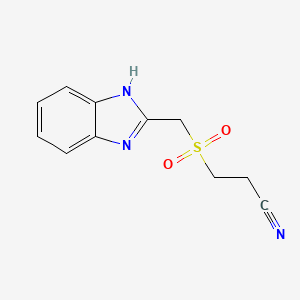 molecular formula C11H11N3O2S B3148341 3-[(1H-benzimidazol-2-ylmethyl)sulfonyl]propanenitrile CAS No. 64299-89-4