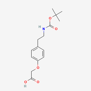 molecular formula C15H21NO5 B3148352 [4-(2-tert-Butoxycarbonylaminoethyl)-phenoxy]-acetic acid CAS No. 64318-33-8