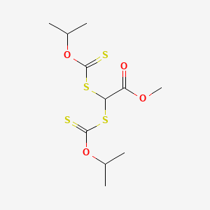 molecular formula C11H18O4S4 B3148387 Methyl bis({[(propan-2-yl)oxy]carbonothioyl}sulfanyl)acetate CAS No. 64407-81-4