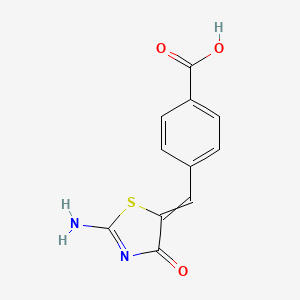 molecular formula C11H8N2O3S B3148425 4-[(2-amino-4-oxo-1,3-thiazol-5-ylidene)methyl]benzoic Acid CAS No. 644996-35-0