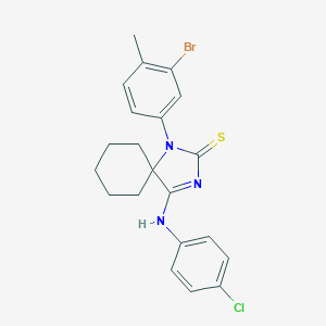 (4E)-1-(3-bromo-4-methylphenyl)-4-[(4-chlorophenyl)imino]-1,3-diazaspiro[4.5]decane-2-thione