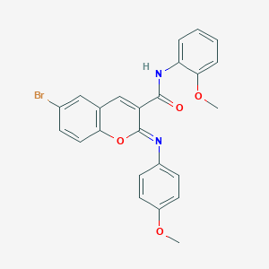 (2Z)-6-bromo-N-(2-methoxyphenyl)-2-[(4-methoxyphenyl)imino]-2H-chromene-3-carboxamide