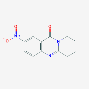 molecular formula C12H11N3O3 B3148500 2-nitro-6,7,8,9-tetrahydro-11H-pyrido[2,1-b]quinazolin-11-one CAS No. 64842-92-8