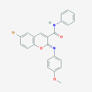 (2Z)-6-bromo-2-[(4-methoxyphenyl)imino]-N-phenyl-2H-chromene-3-carboxamide