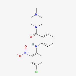 molecular formula C18H19ClN4O3 B3148731 1-[2-[(4-Chloro-2-nitrophenyl)amino]benzoyl]-4-methyl-piperazine CAS No. 65514-72-9