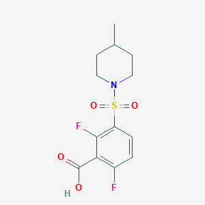 molecular formula C13H15F2NO4S B3148765 2,6-Difluoro-3-[(4-methylpiperidin-1-yl)sulfonyl]benzoic acid CAS No. 656816-21-6