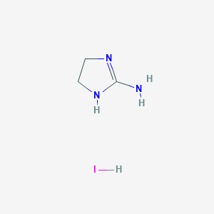 molecular formula C3H8IN3 B3148789 4,5-二氢-1H-咪唑-2-胺氢碘酸盐 CAS No. 65767-07-9