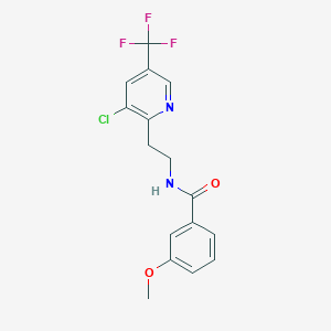 molecular formula C16H14ClF3N2O2 B3148797 N-{2-[3-chloro-5-(trifluoromethyl)pyridin-2-yl]ethyl}-3-methoxybenzamide CAS No. 658066-27-4