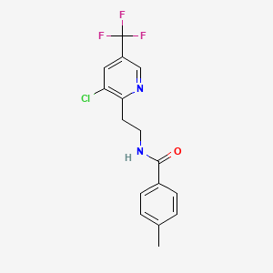 molecular formula C16H14ClF3N2O B3148803 N-[2-(3-Chloro-5-trifluoromethyl-pyridin-2-yl)-ethyl]-4-methyl-benzamide CAS No. 658066-34-3