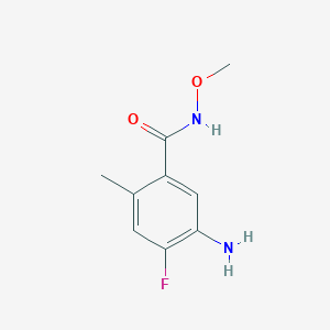 molecular formula C9H11FN2O2 B3148805 5-amino-2-methyl-4-fluoro-N-methoxybenzamide CAS No. 658085-41-7