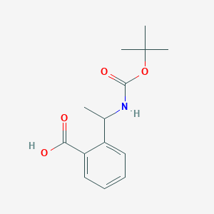 molecular formula C14H19NO4 B3148824 2-(1-((tert-Butoxycarbonyl)amino)ethyl)benzoic acid CAS No. 658683-23-9