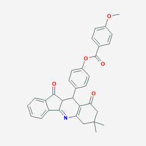 molecular formula C32H27NO5 B314884 4-(7,7-dimethyl-9,11-dioxo-7,8,9,10,10a,11-hexahydro-6H-indeno[1,2-b]quinolin-10-yl)phenyl 4-methoxybenzoate 