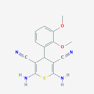 molecular formula C15H14N4O2S B314889 2,6-diamino-4-(2,3-dimethoxyphenyl)-4H-thiopyran-3,5-dicarbonitrile 